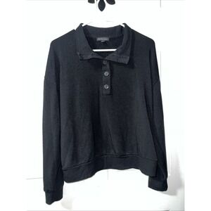 Beyond Yoga East Coast‎ 1/2 Button Pullover Black Size Medium Made in USA